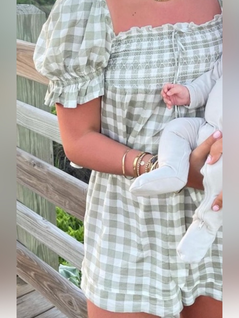 Gingham shirt & shorts set